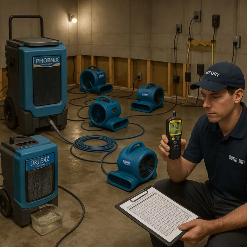 Structural Drying and Dehumidification process in Espy, PA